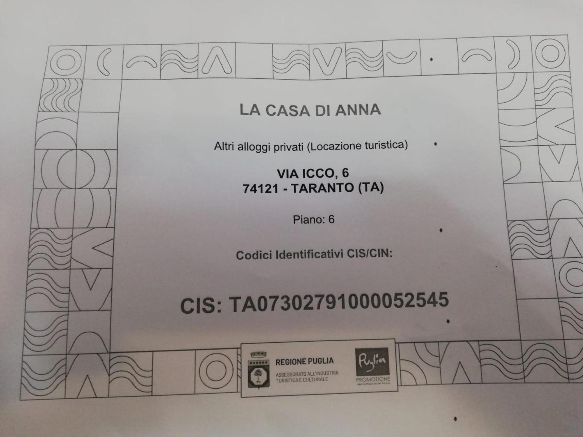 Apartmán La Casa Di Anna Taranto Exteriér fotografie